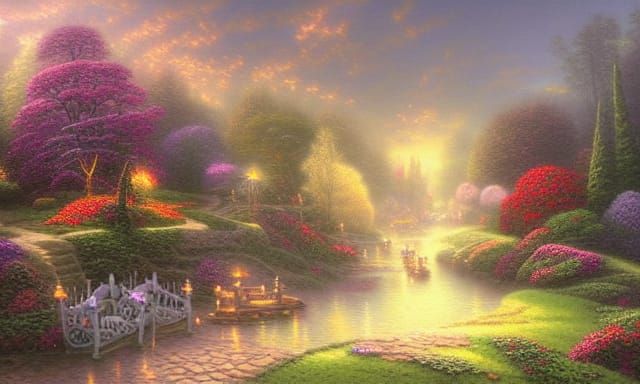 Ethereal Cornucopia of Light: Fantasy Landscape