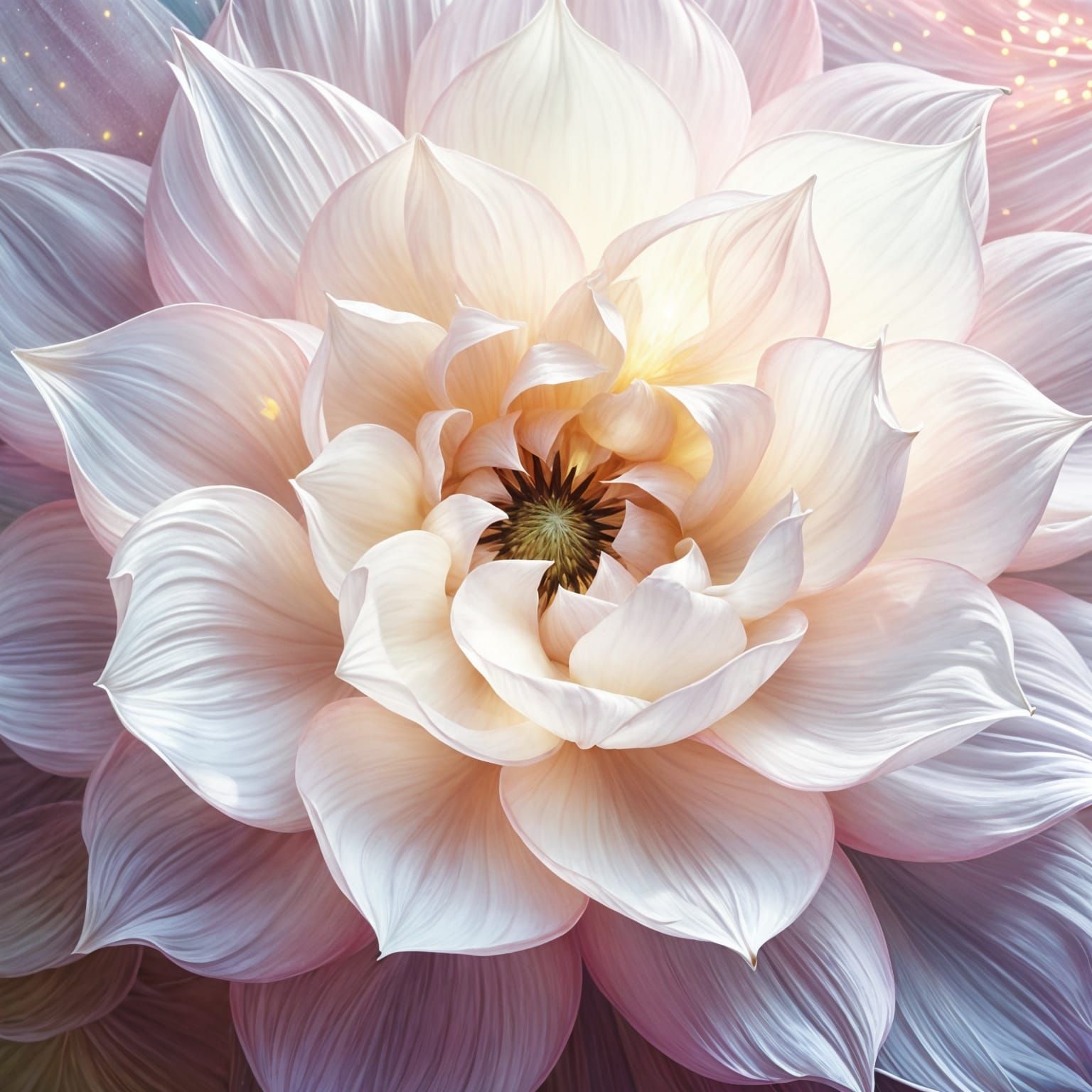 Whispering Celestial Bloom in Soft Pastels