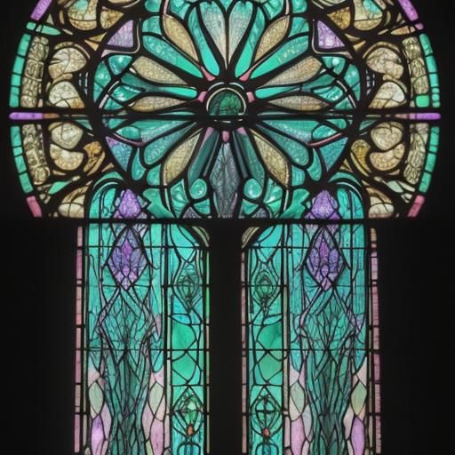 Stained Glass Optical Illusion in Jewel Tones