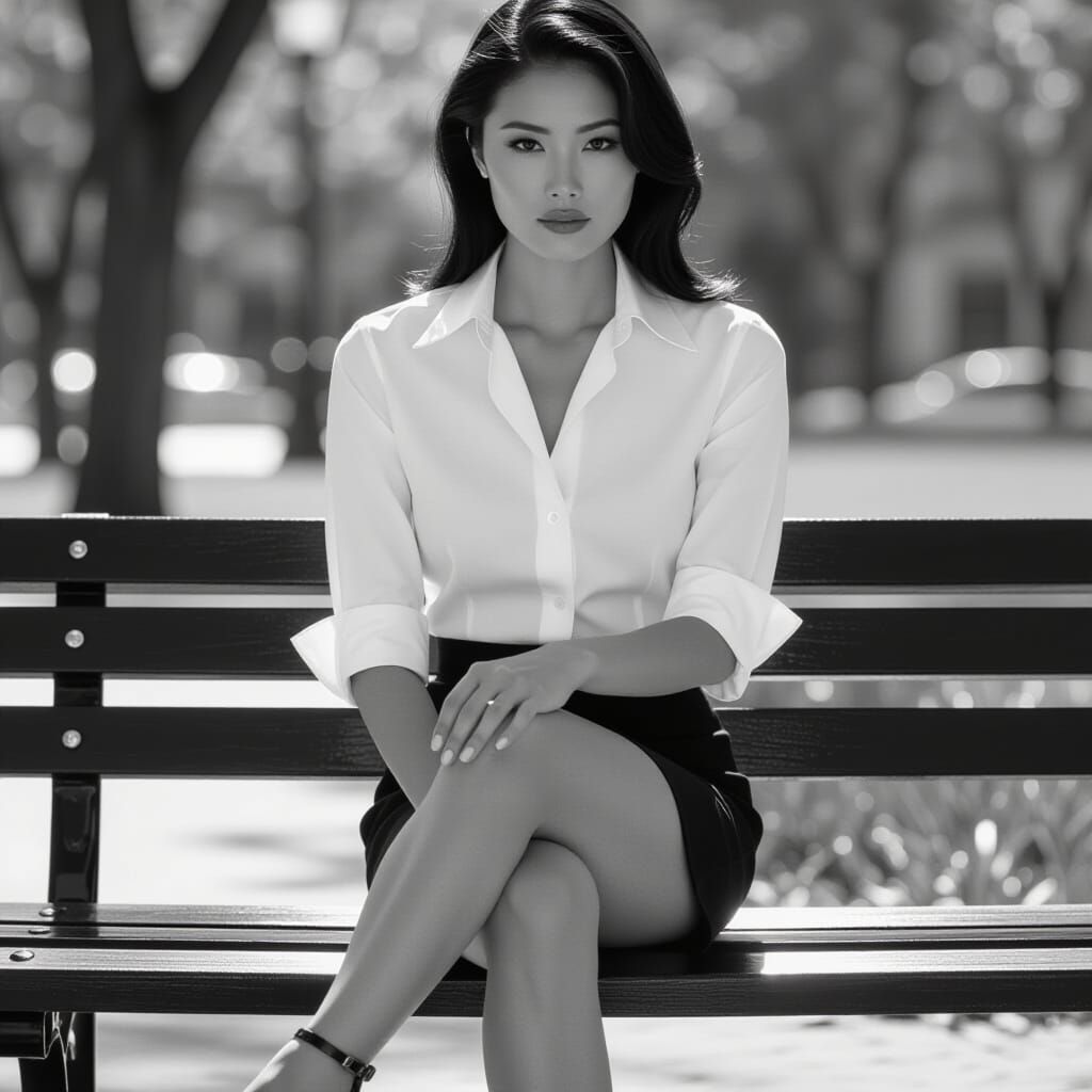 Provocative Portrait of Woman in Black and White Style