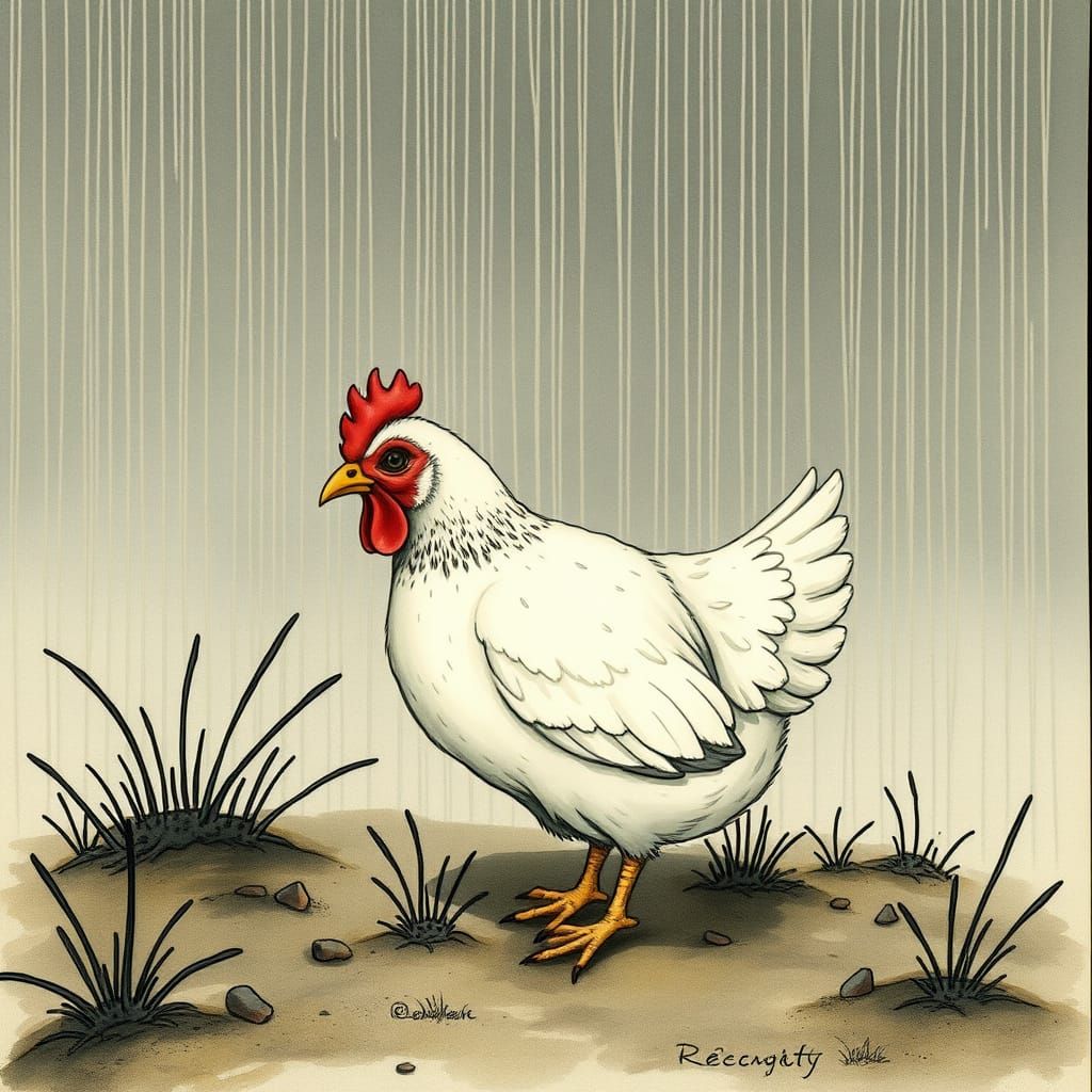 Sad, Wet Lamb in Beatrix Potter Style