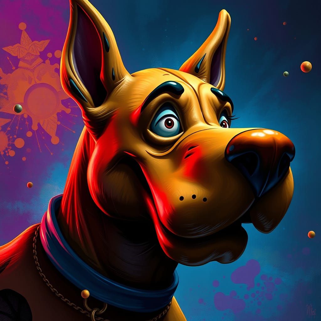 Gothic Scooby Doo Hyperrealistic Splash Art