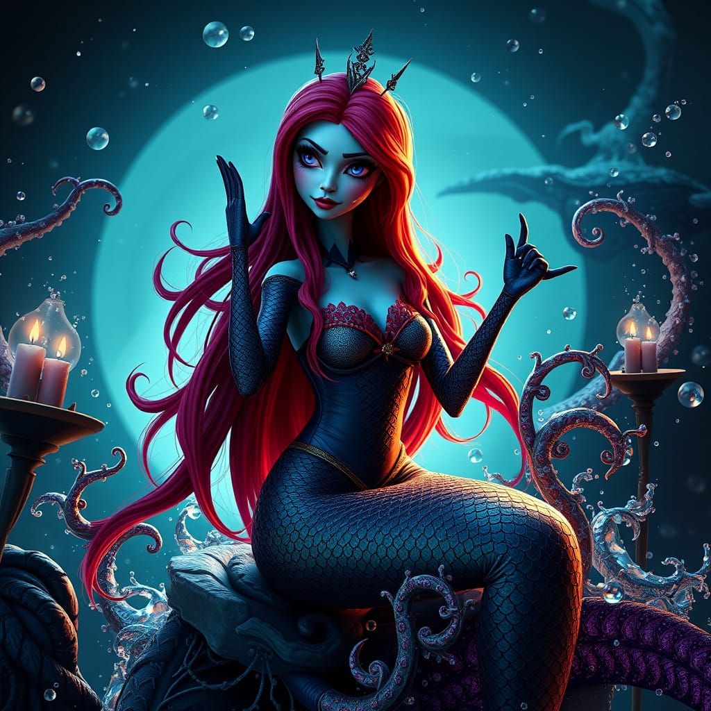 Sally from Nightmare Before Christmas as a Mermaid in Vibran...