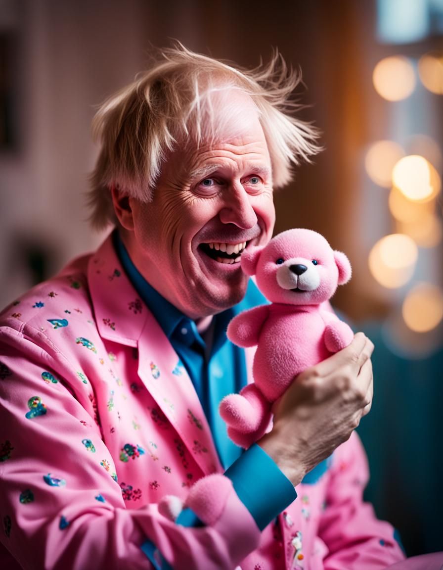 Boris Johnson in Pajamas, Realistic Portrait