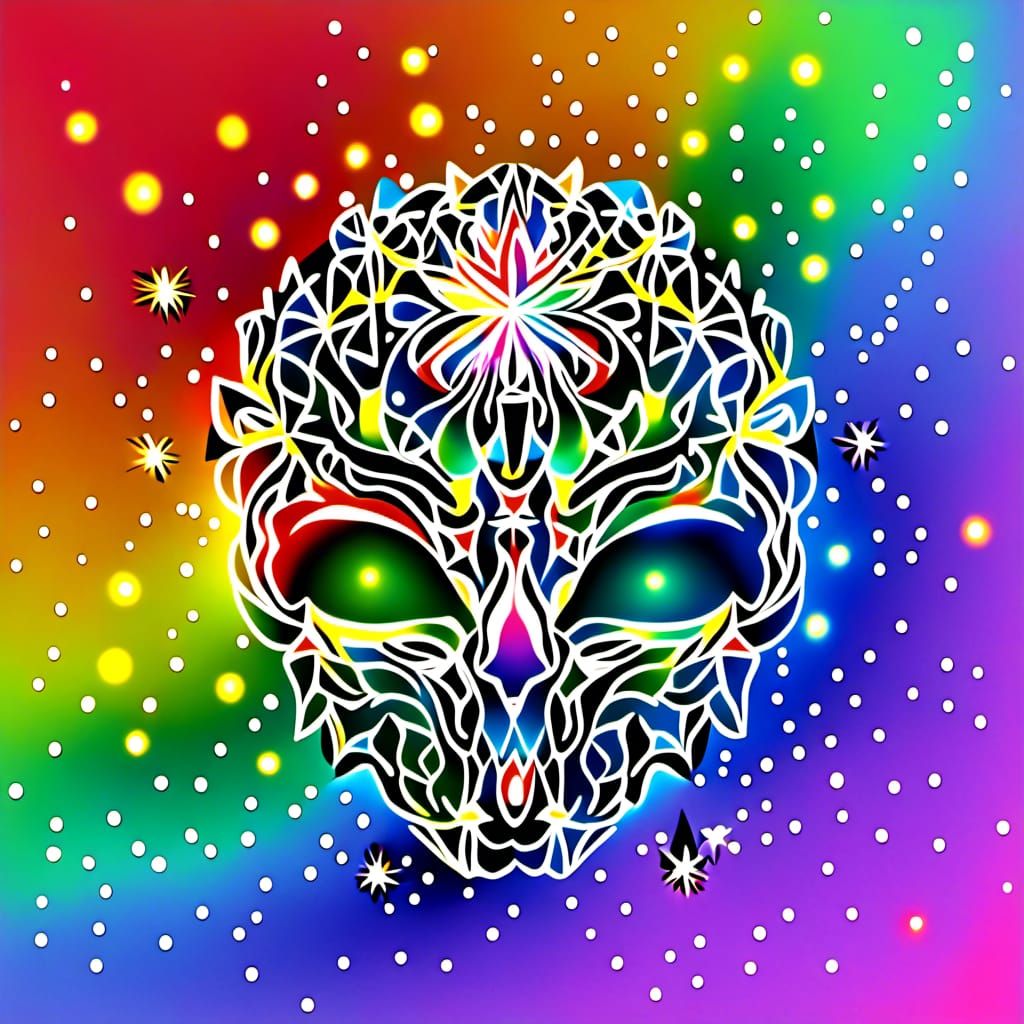 Cosmic Surrealism: A Psychedelic Black Light Poster