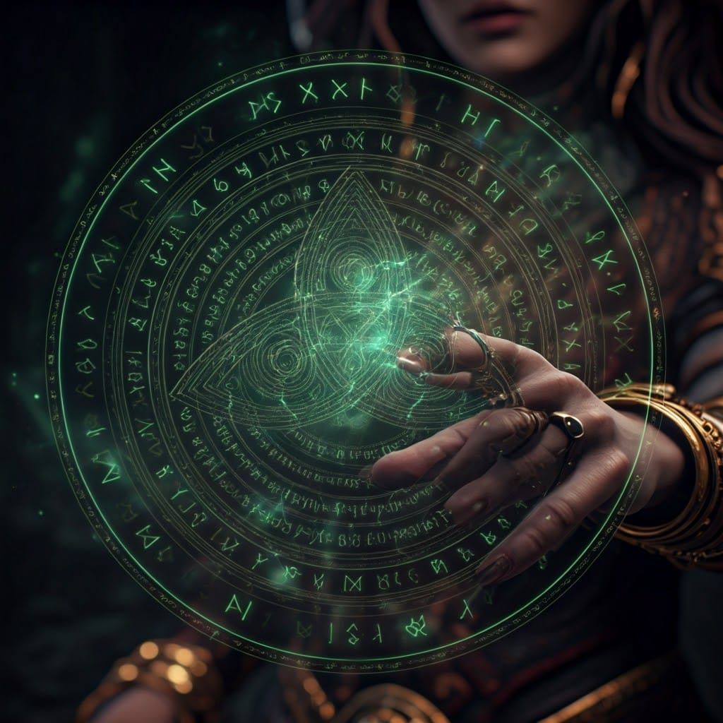 Emerald Energy: Witchcraft and Runes in Anime Style