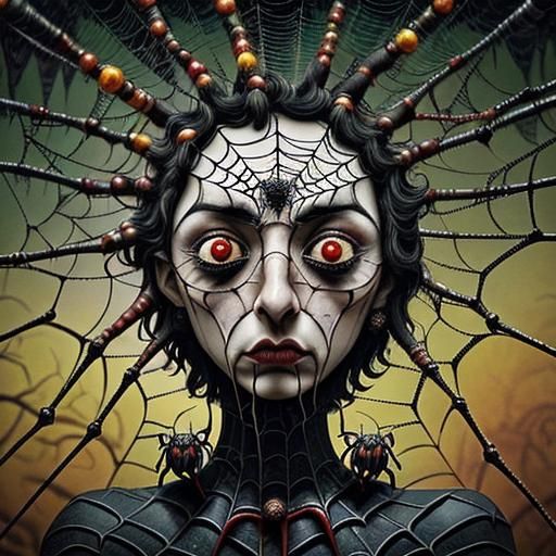 Pagan Shame: Spiderweb Eyes in Surreal Style