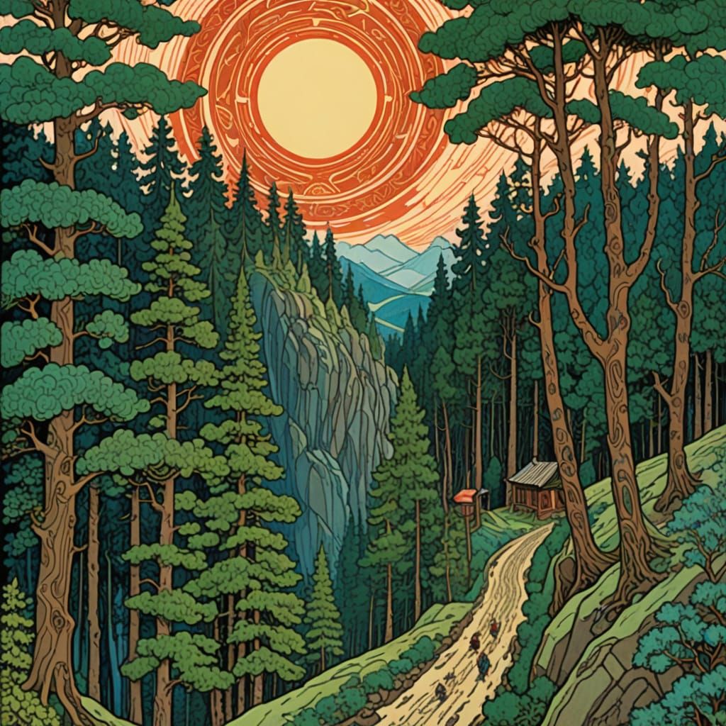 Russian Folklore Road to Celestial Heaven