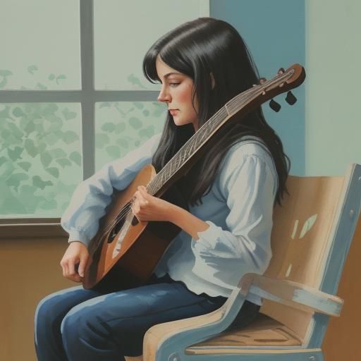 Gouache Painting of a Musical Moment