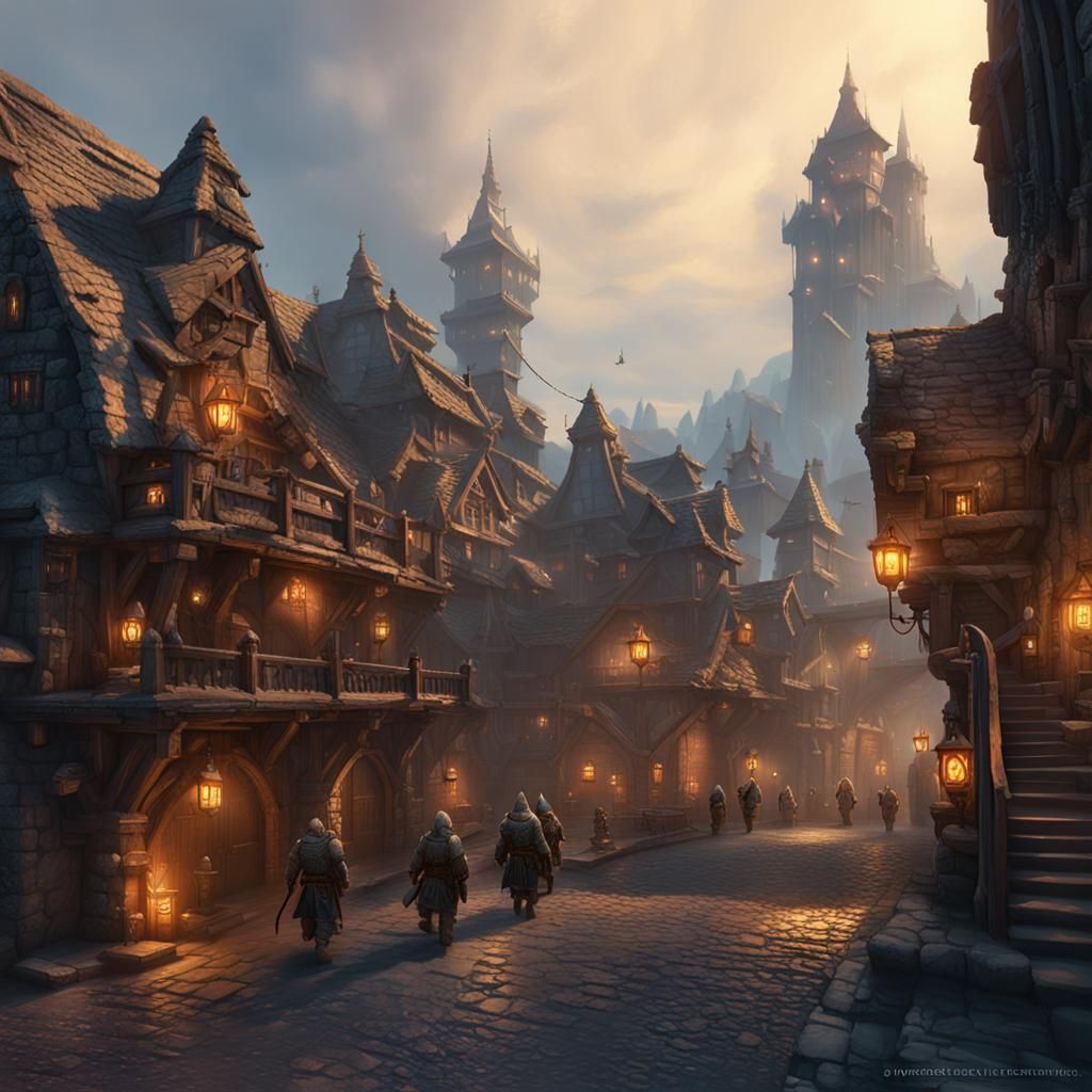 Dwarven Forge District: Fantasy City Concept Art