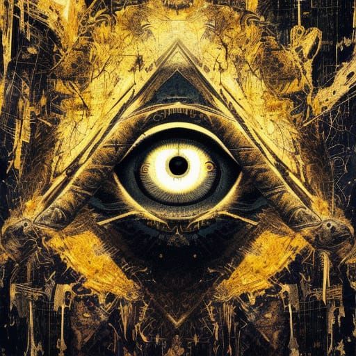 All Seeing Eye in Dark Epic Style