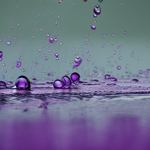 Beautiful Purple Water Droplets AI Art