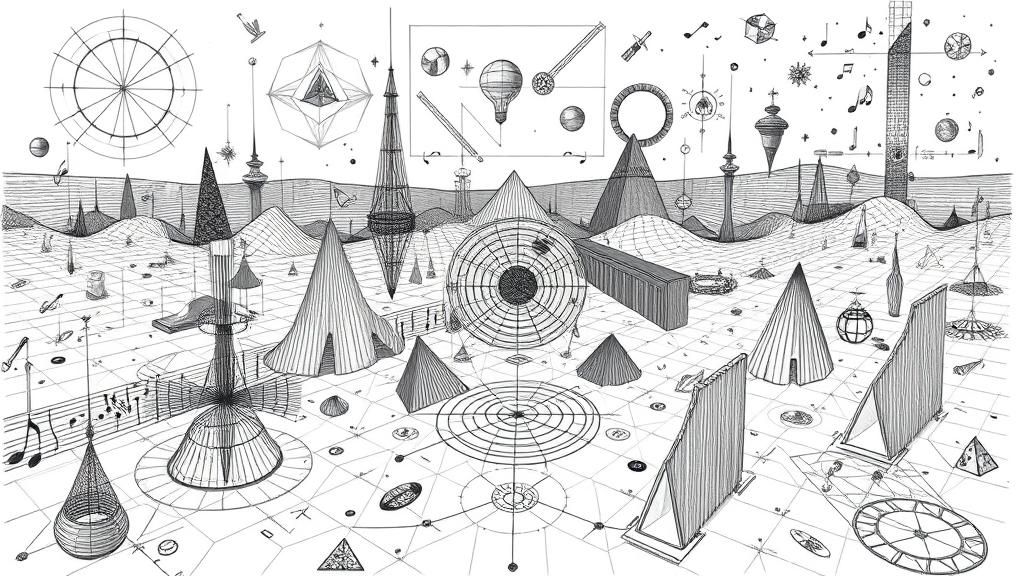 Intricate 3D Graphic Score in Pencil Sketch Style