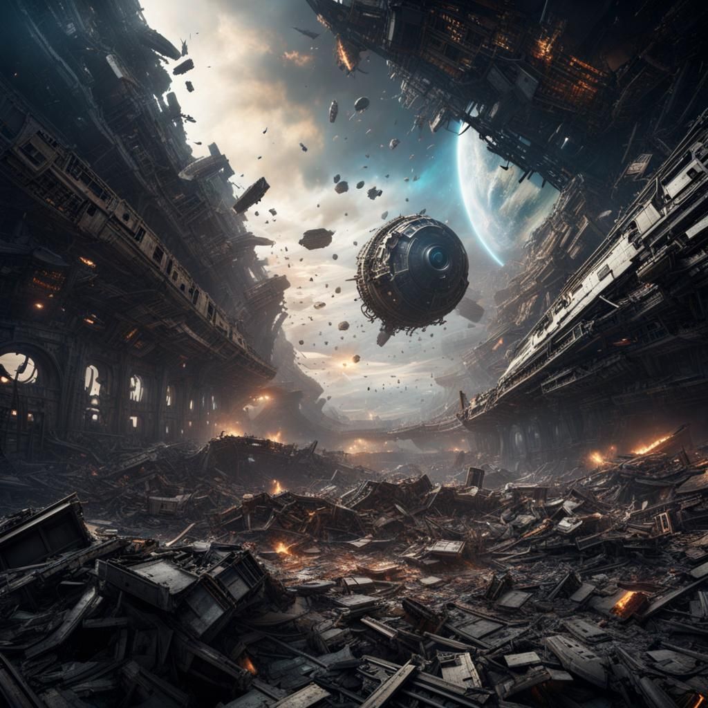 Spectacular Cloud of Debris from Destroyed Spaceship