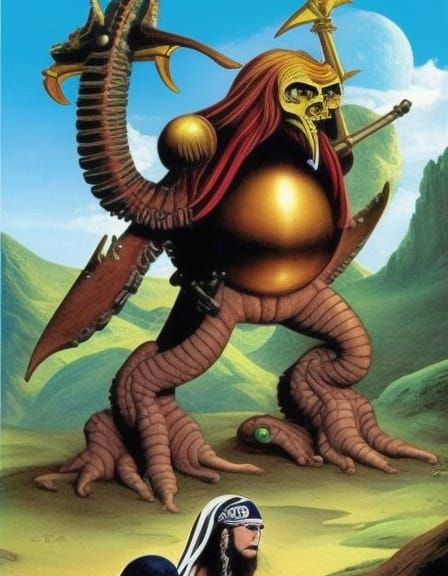 Alien Pirates on a Sci-Fi Planet in Frazetta Style