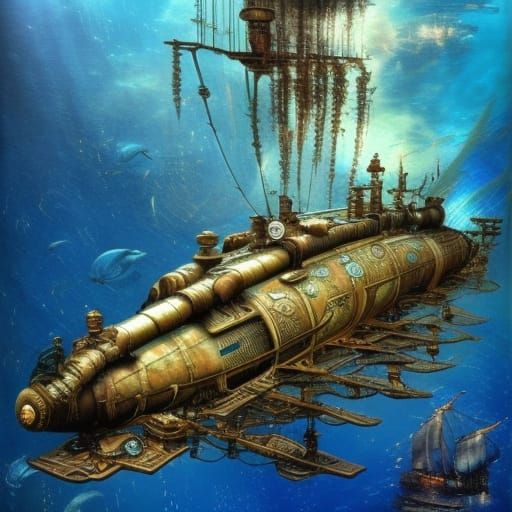 Steampunk submarine