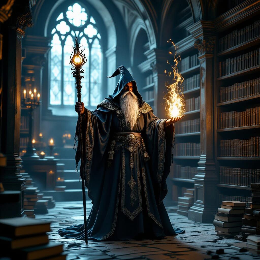 Magician materializing in a forbidden chamber!