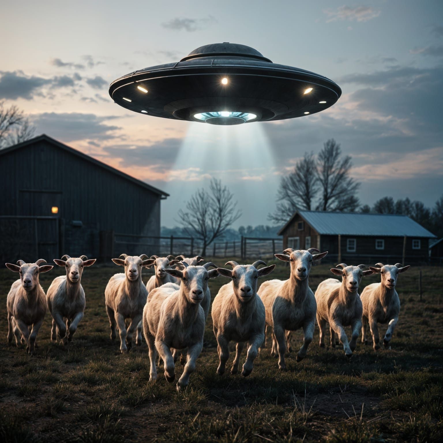 Surreal UFO Abduction Scene in Photorealistic 8K