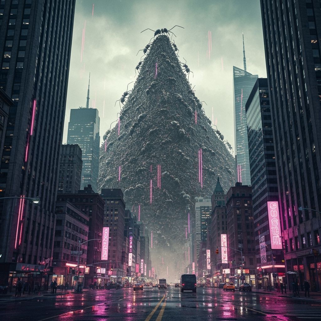 Giant Ants Conquer NYC in Cyberpunk Dystopia