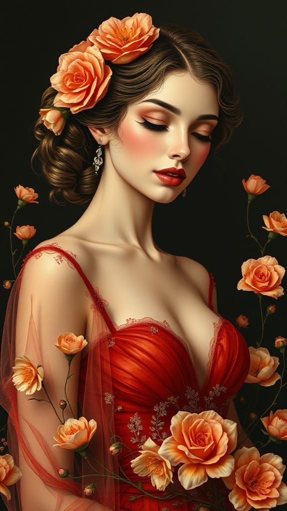 Ethereal Goddess in Delicate Beauty