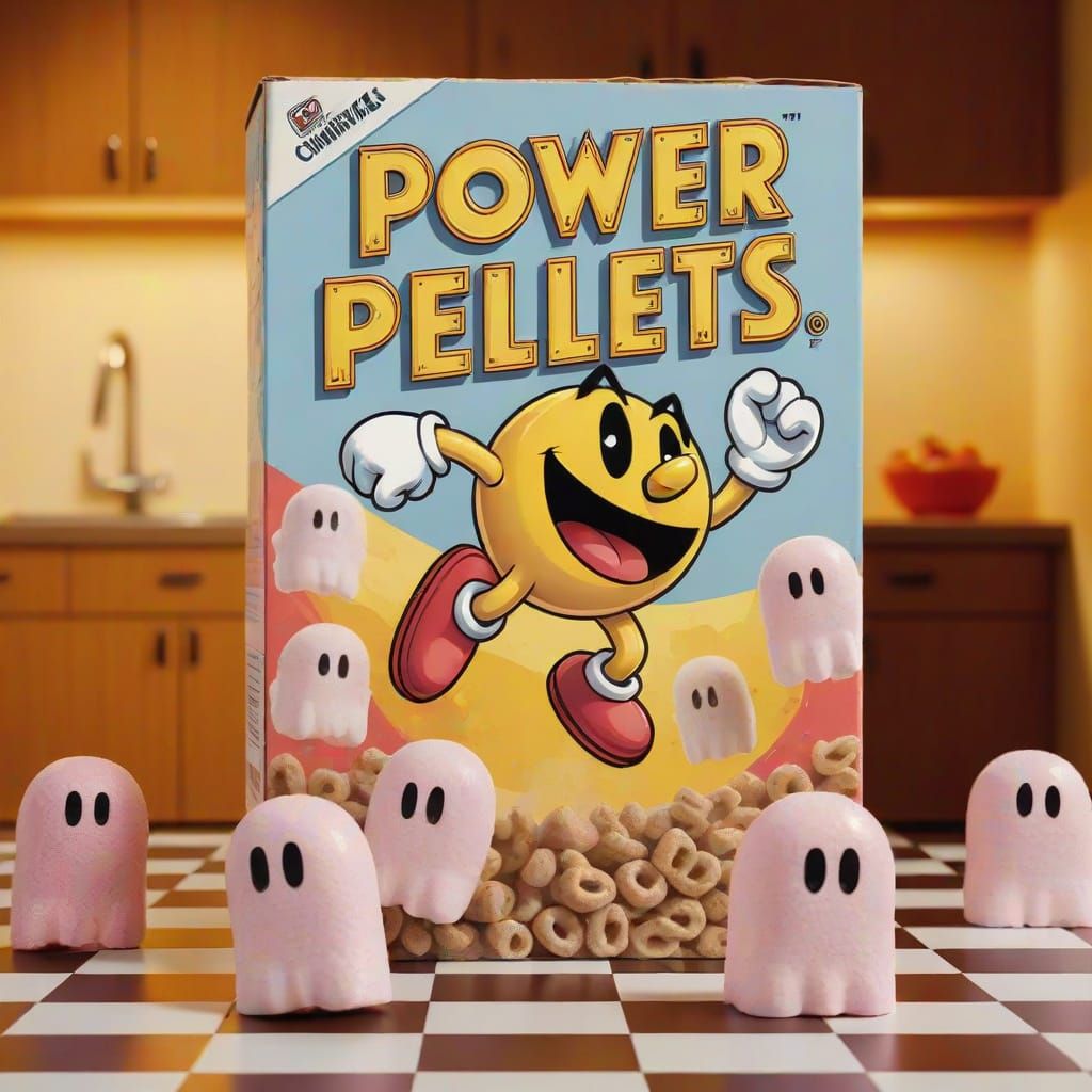 Pac-Man Cereal Box Art: Retro Gaming Fun