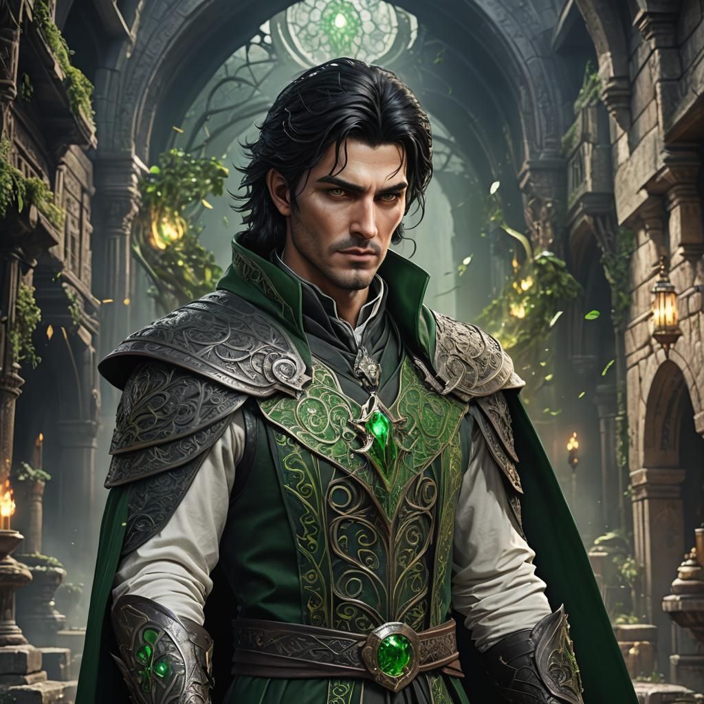Noble Warlock Portrait in Detailed Fantasy Art