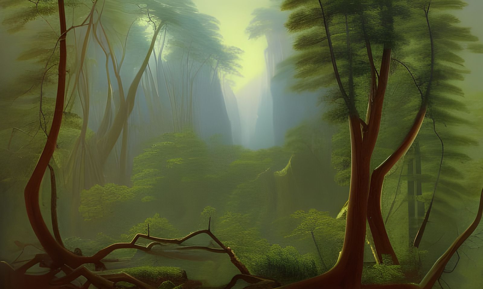 Carboniferous Fern Forest in Luminist Style