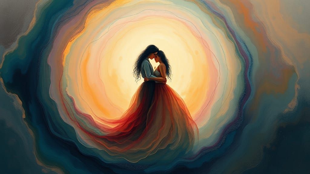 Psychedelic Circle of Love: Ethereal Embrace
