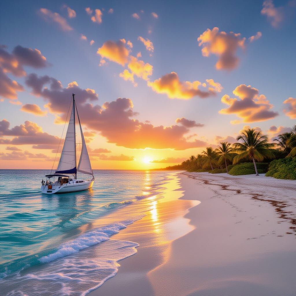 Sunrise Over Grace Bay Beach, Turks & Caicos
