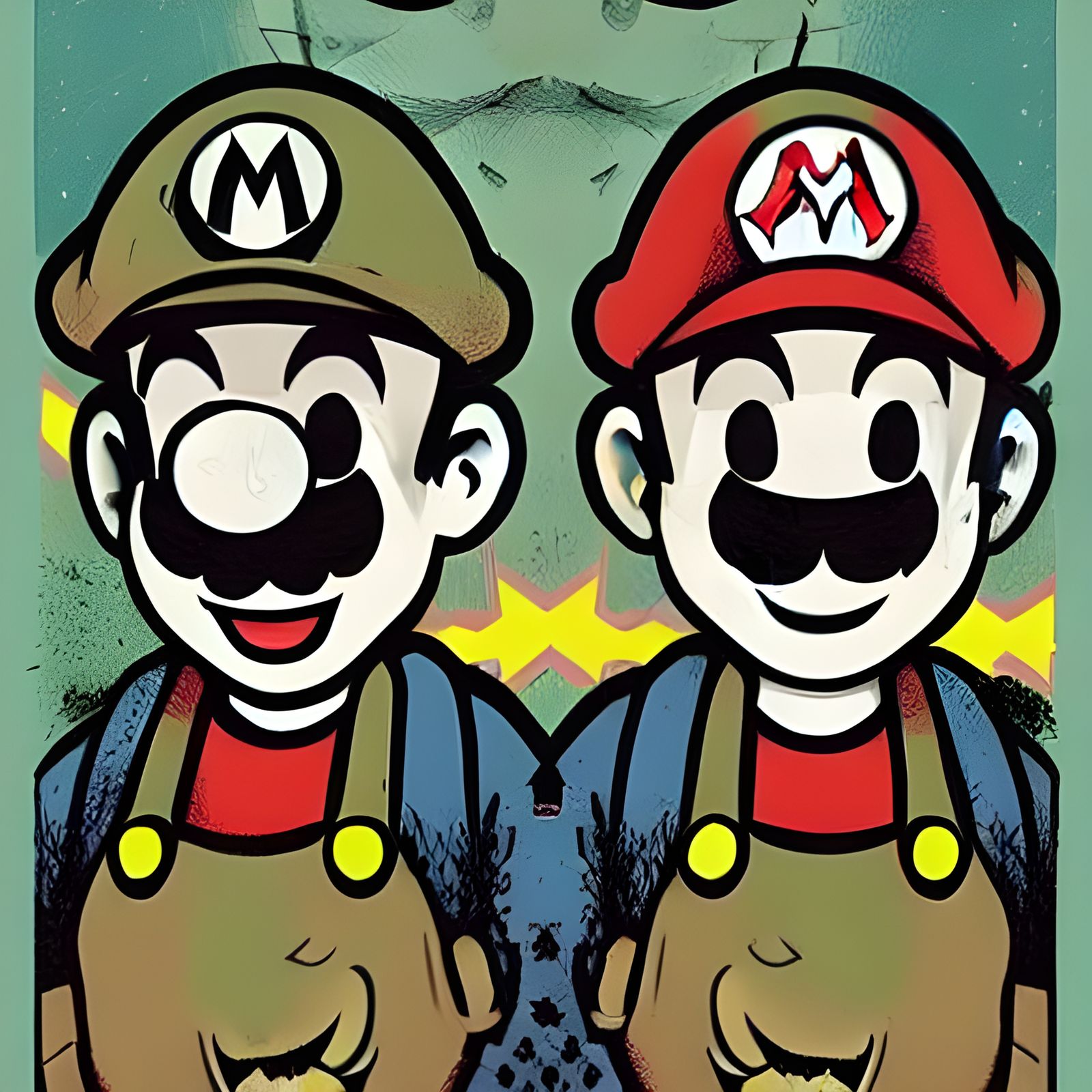 Plumber Brothers in Street Art Style