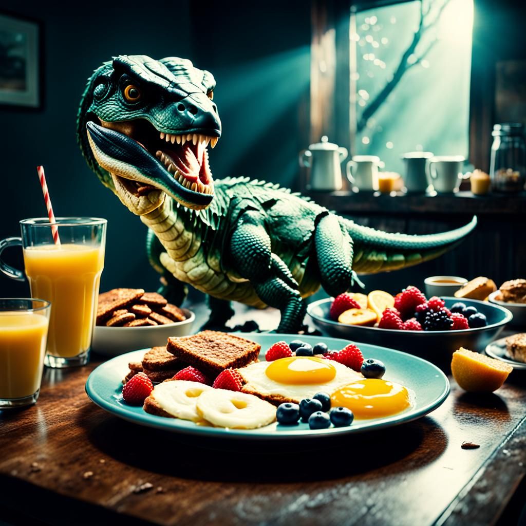 Delicious Breakfast Still Life in Cinematic Style