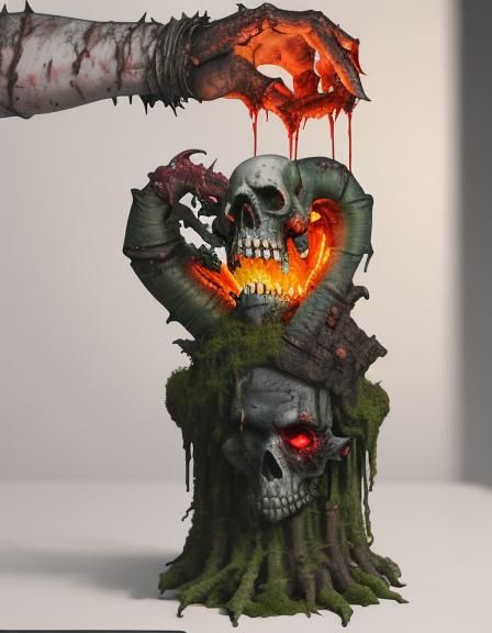 Zombie Crawls from Graveyard: Hyperdetailed Digital Art