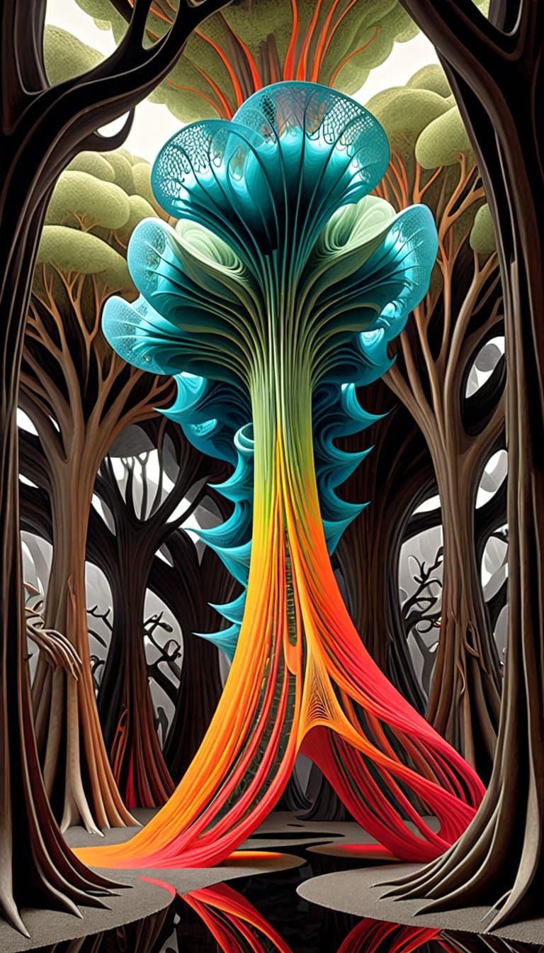 Piranesi Style Illuminated Manuscript Mangrove Forest