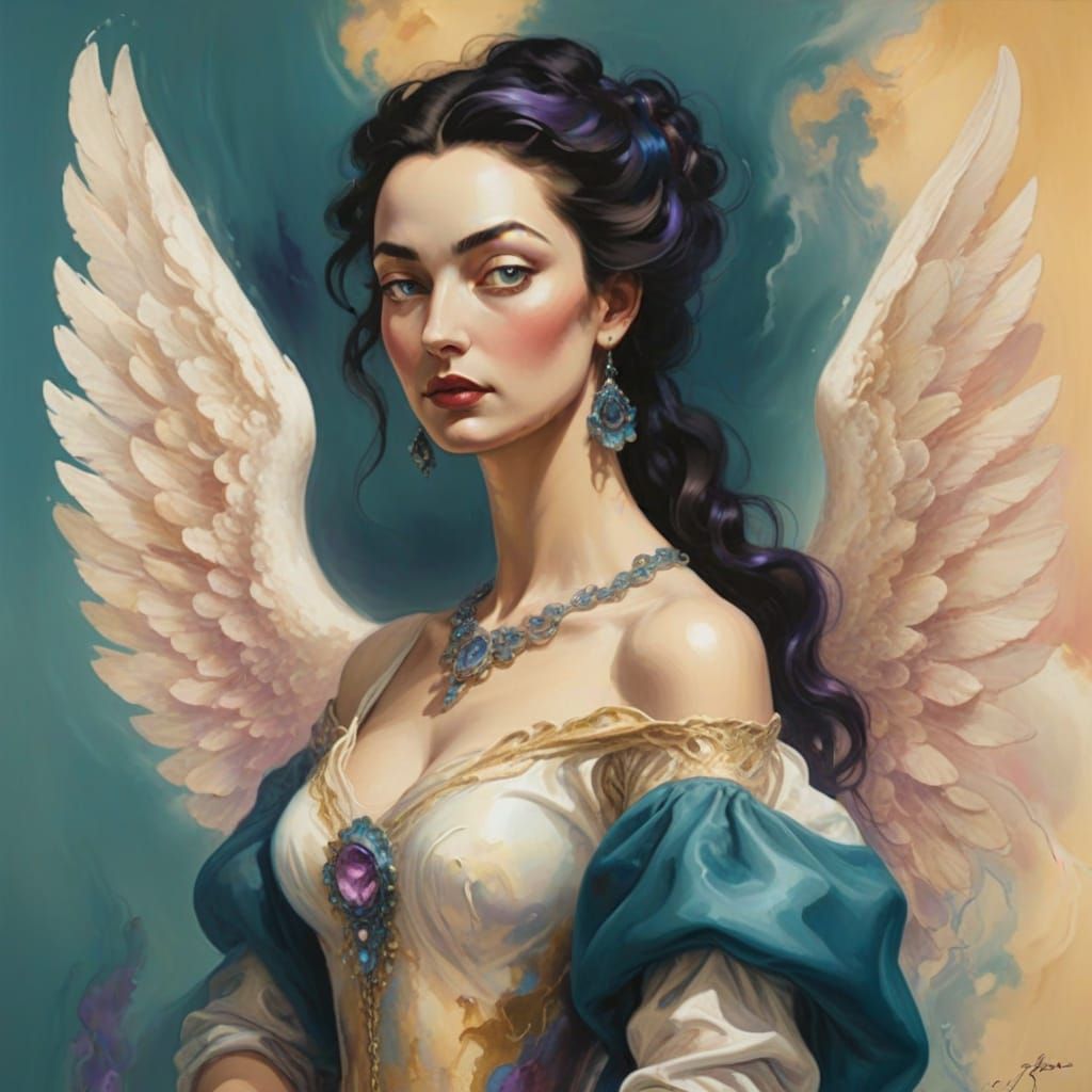 Surreal Dreamlike Figure in Vibrant Oil Painting