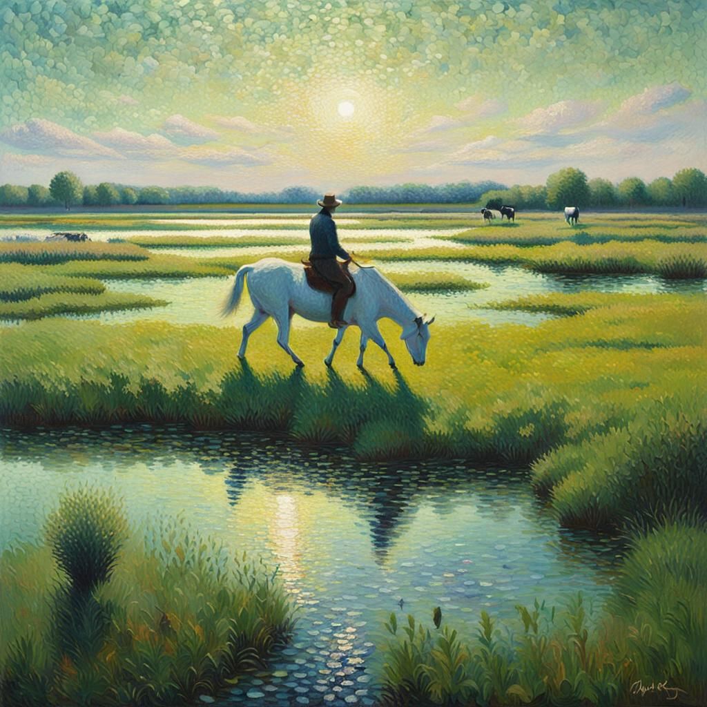 Camargue horse rider. Camargue semi wild horses, one of the oldest horse races in the world. Old legend says they are de...