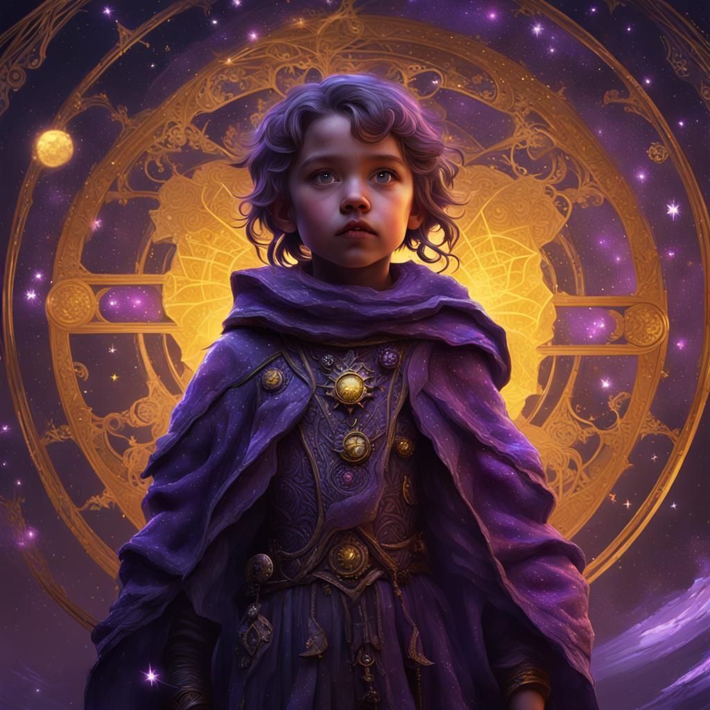 Fairy Girl Among Stars, Dark Fantasy Concept Art