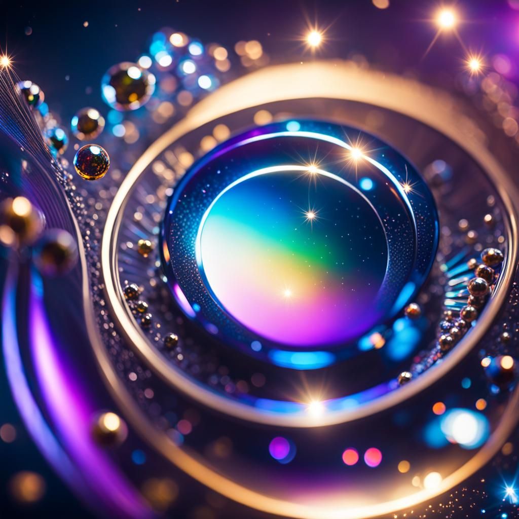 Prismatic Light Refracting Through a Crystal Gem