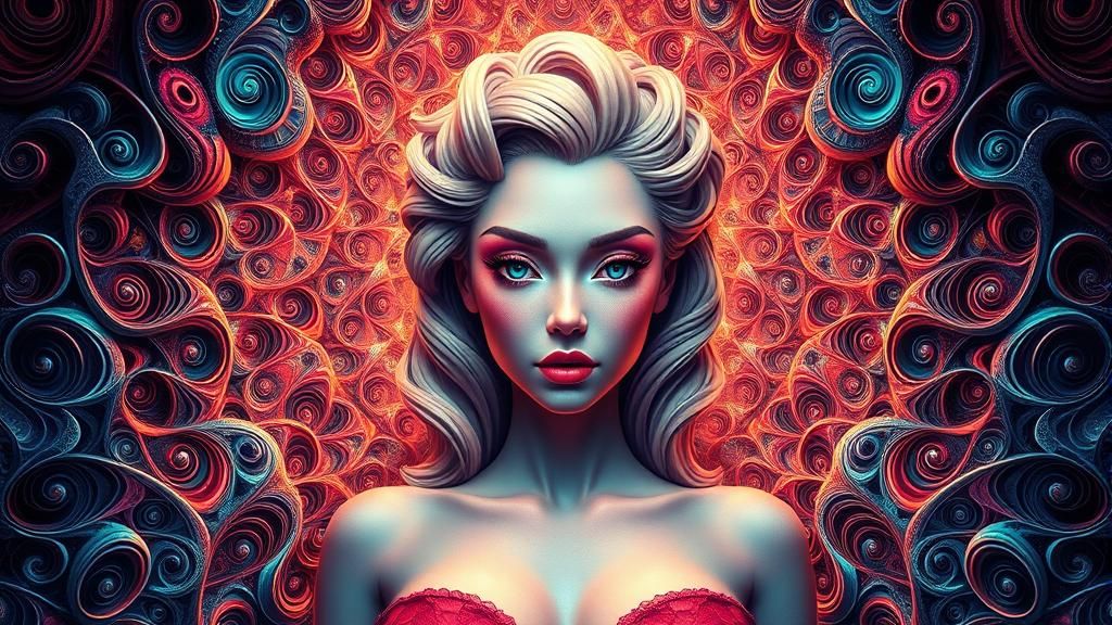 Surreal Fantasy Scene in Bright Light and Colors