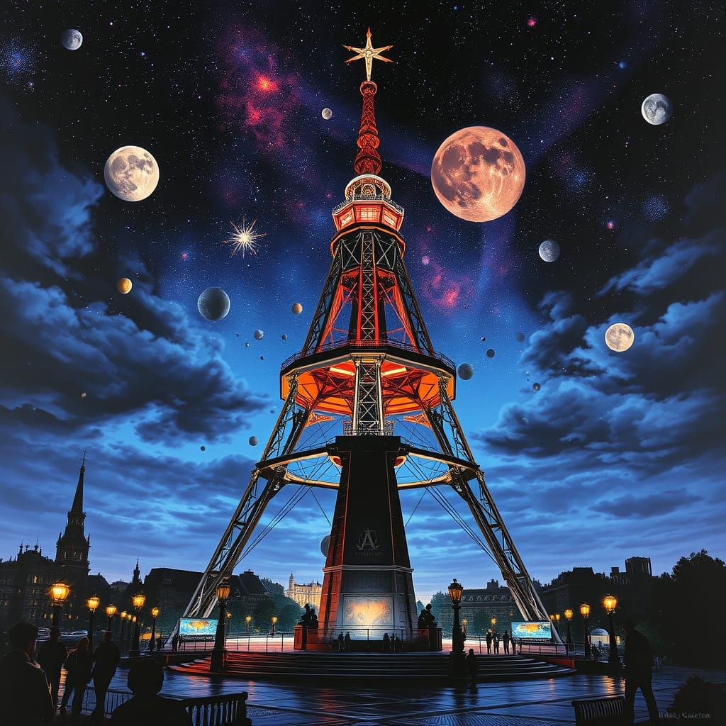 Belgian Futuristic Monument in Comic Book Style