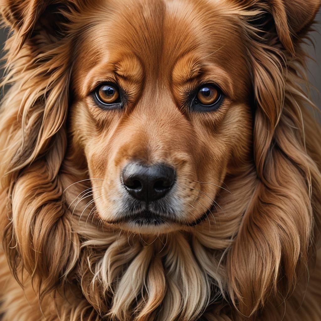 Caramel Dog Portrait in Golden Hour Light