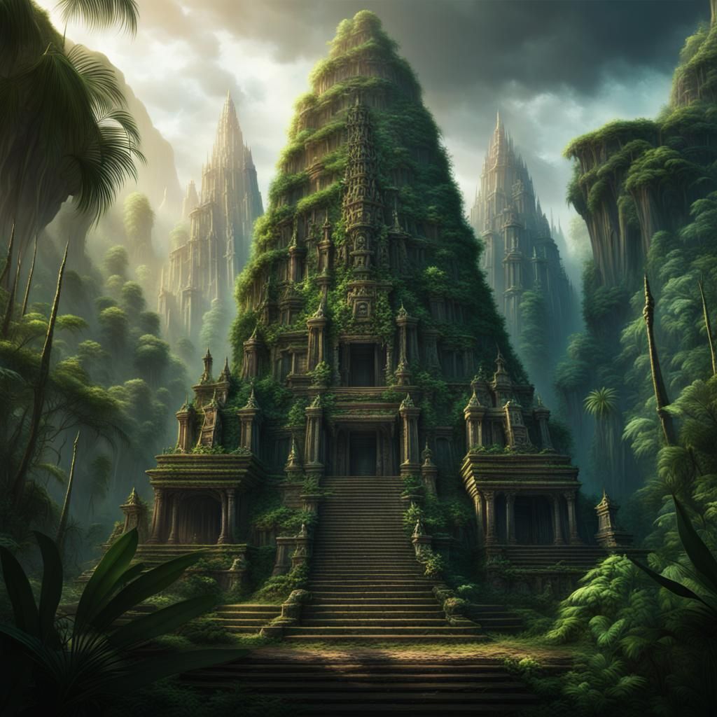 Epic Jungle Temple Digital Matte Painting