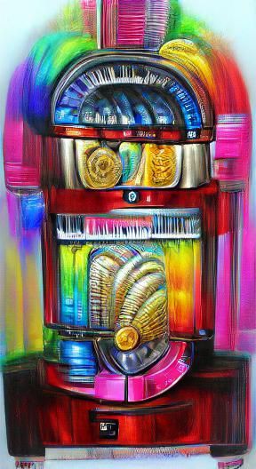 Classic Jukebox with Neon Lights