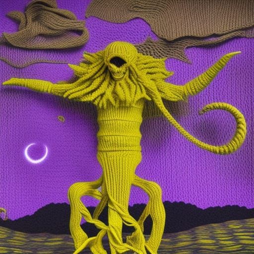 Eerie Yarn Diorama of King in Yellow