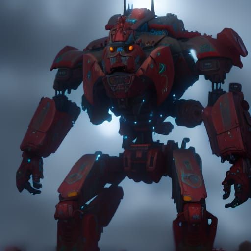 Sinister Giant Mech in Epic Fantasy Concept Art