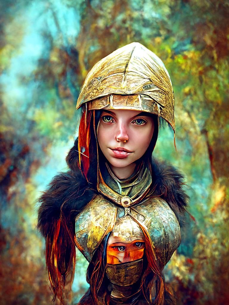 Fantasy Warrior Woman Digital Painting