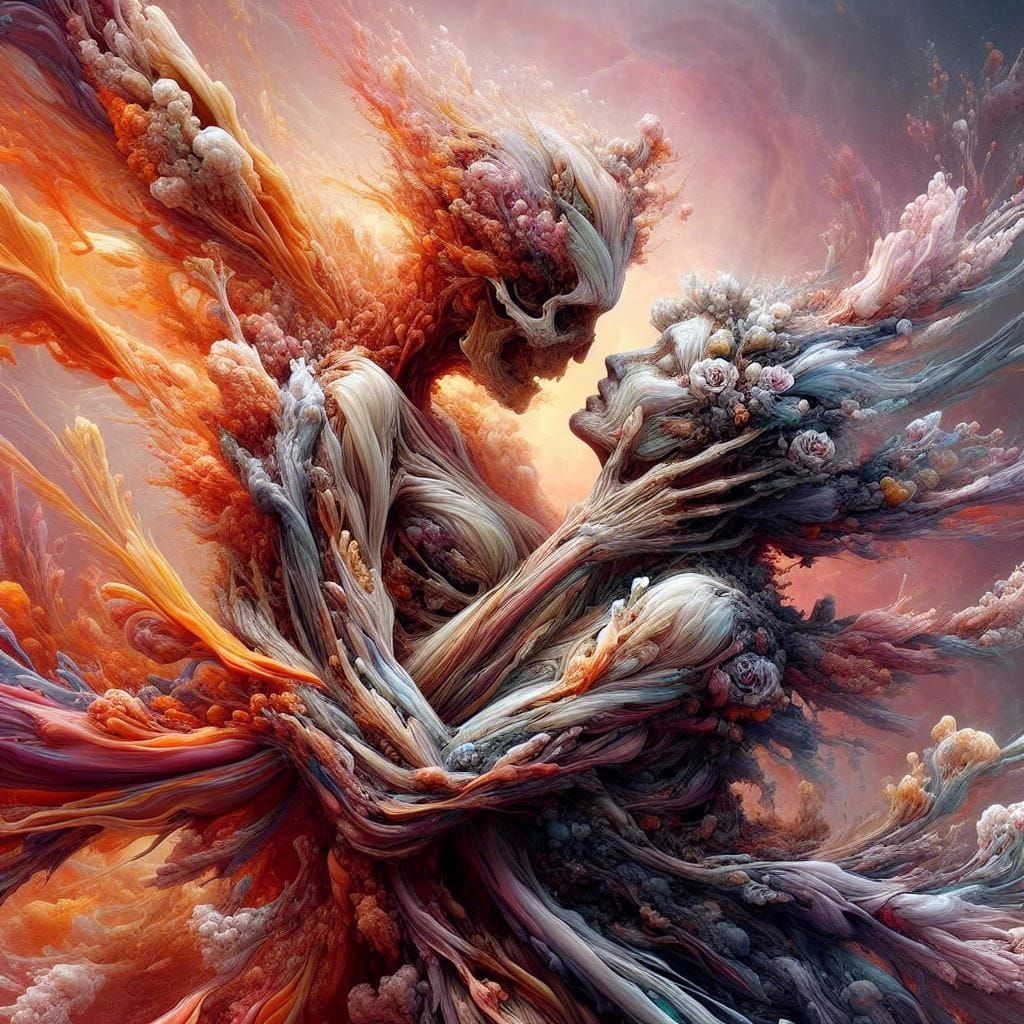 Life and Death Embrace: Dark Fantasy Concept Art