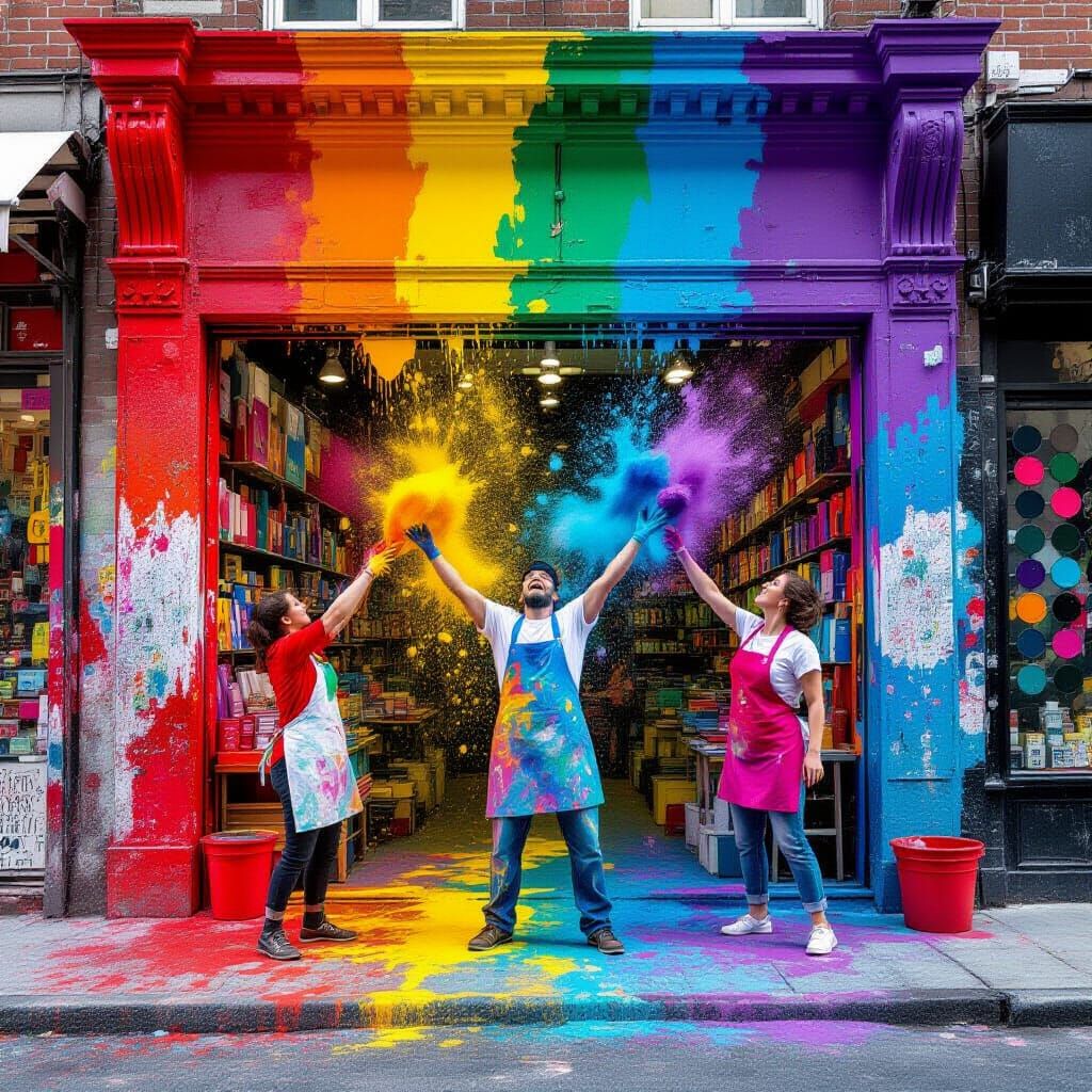 Joyful Paint Shop Chaos in Surreal Style