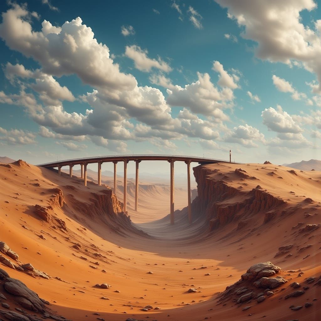 Lone Desert Bridge in UHDR Style
