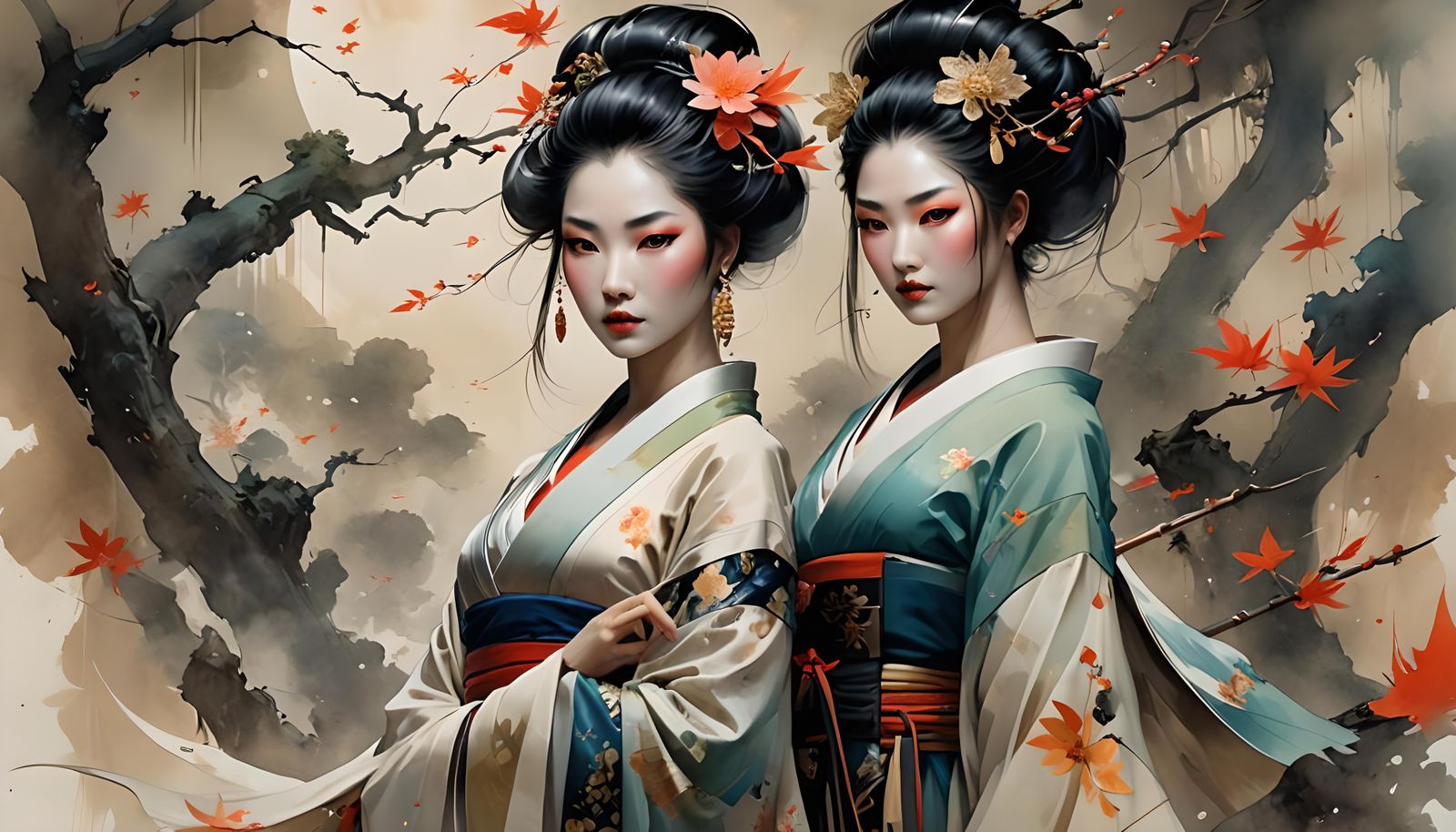 Fantasy Geisha: A Watercolour Anime Masterpiece