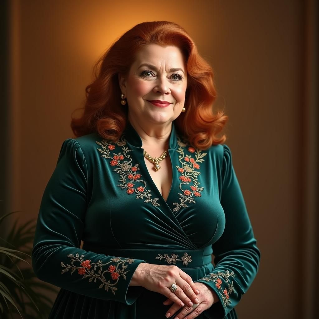 Elegant Octogenarian Portrait in Digital Painting Style